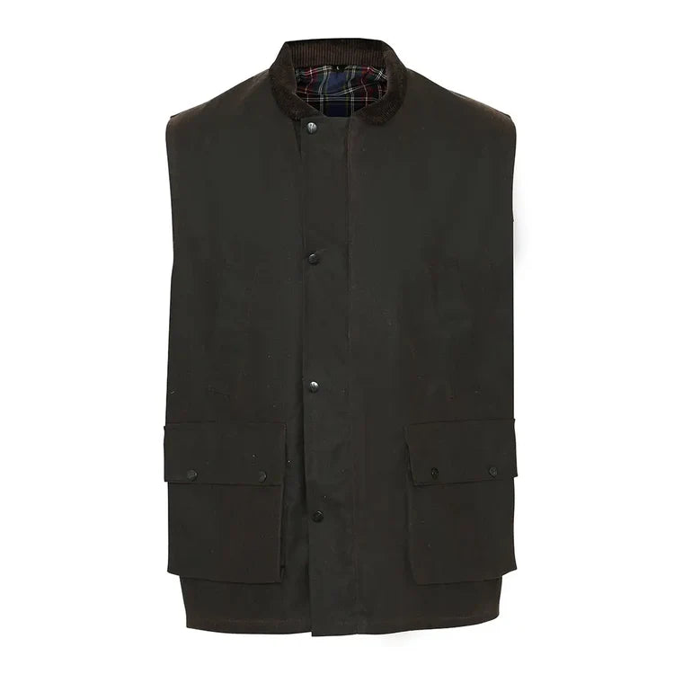 Lanark Wax Bodywarmer Brown Large