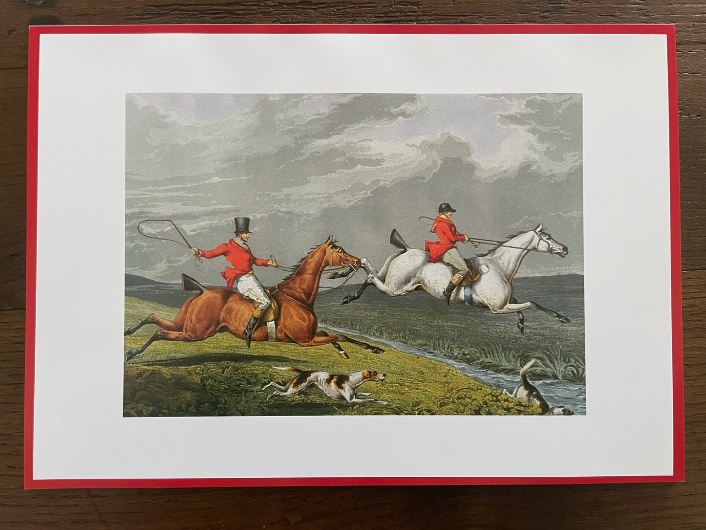Tear-off Paper Placemat Pad - Hunting Horses