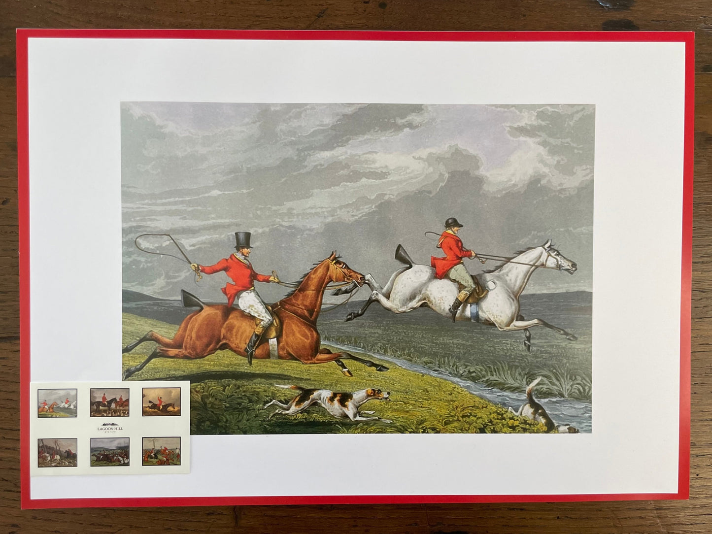 Tear-off Paper Placemat Pad - Hunting Horses